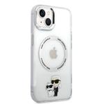 Karl Lagerfeld IML Karl and Choupette NFT MagSafe zadný kryt pre iPhone 13 Transparent