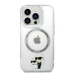 Karl Lagerfeld IML Karl and Choupette NFT MagSafe zadný kryt pre iPhone 14 Pro Max Transparent