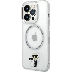 Karl Lagerfeld IML Karl and Choupette NFT MagSafe zadný kryt pre iPhone 14 Pro Transparent