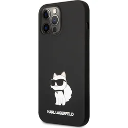 Karl Lagerfeld Liquid Silicone Choupette NFT Zadní Kryt pro iPhone 13 Pro Max Black