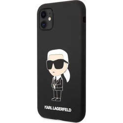 Karl Lagerfeld Liquid Silicone Ikonik NFT Zadný kryt pre iPhone 11 Black