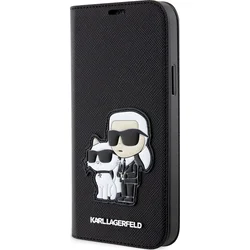 Karl Lagerfeld PU Saffiano Karl and Choupette NFT Book Case pre iPhone 12/12 Pro Black