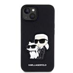 Karl Lagerfeld PU Saffiano Karl and Choupette NFT Zadní Kryt pro iPhone 14 Black
