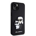 Karl Lagerfeld PU Saffiano Karl and Choupette NFT zadný kryt pre iPhone 14 Black