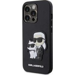Karl Lagerfeld PU Saffiano Karl and Choupette NFT zadný kryt pre iPhone 14 Pro Black