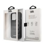 Karl Lagerfeld Quilted Puffy Metal Logo Zadní Kryt pro iPhone 14 Pro Max Black