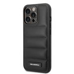 Karl Lagerfeld Quilted Puffy Metal Logo Zadný kryt pre iPhone 15 Pro Black