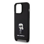 Karl Lagerfeld Saffiano Crossbody Metal Ikonik Zadní Kryt pro iPhone 15 Pro Max Black