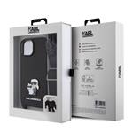 Karl Lagerfeld Saffiano Crossbody Metal Karl and Choupette Zadný kryt pre iPhone 15 Black