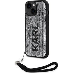 Karl Lagerfeld Sequins Reversible Zadní Kryt pro iPhone 13 Black/Silver