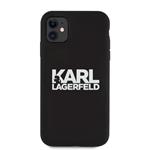 Karl Lagerfeld Stack White Logo Silikonový Kryt pro iPhone 11 Black
