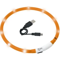 Karlie LED světelný obojek oranžový obvod 20-75cm