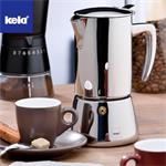 KELA 2dílná sada šálků s podšálky na espresso MATTIA, 50 ml, hnědá