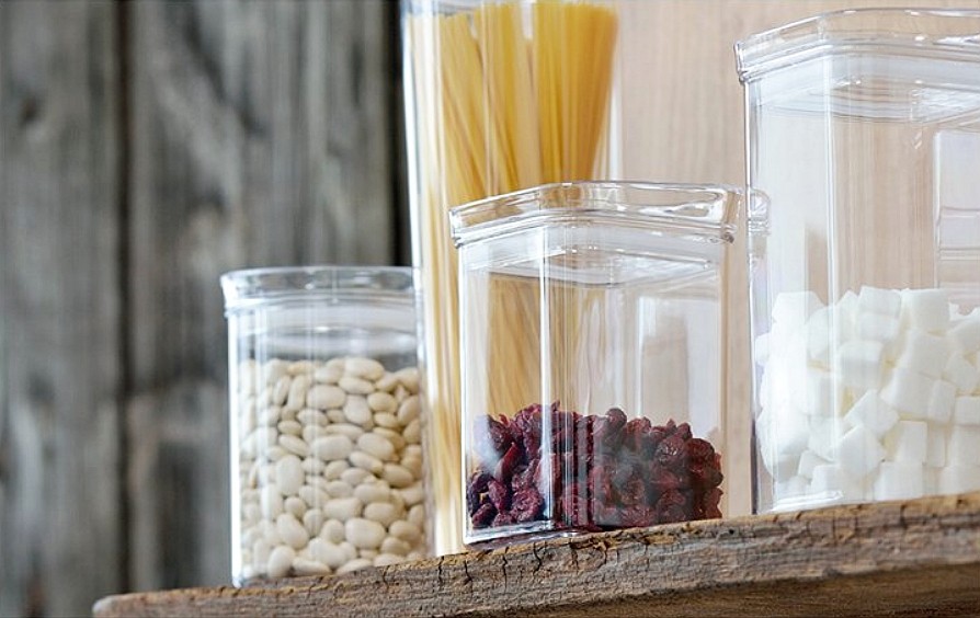 KELA Dóza hranatá skladovací plast JULE, 1,2 l