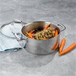 KELA Kastról z nehrdzavejúcej ocele s pokrievkou 18/10 FLAVORIA 24 cm KL-10173