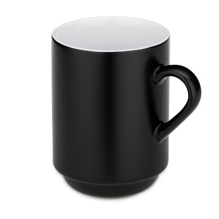 KELA Keramický hrnček MATTIA 300 ml, sada 2 ks, čierny