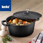KELA Pekáč litinový s poklicí CALIDO 21 cm, černá
