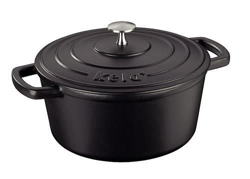 KELA Pekáč litinový s poklicí CALIDO 24 cm, černá