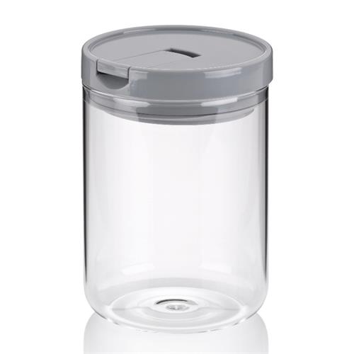 KELA Skleněná dóza ARIK 0,9 l, šedá
