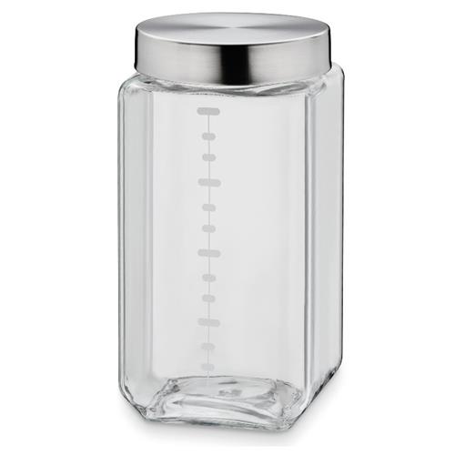 KELA Skleněná dóza s nerez víkem ISA, 2 l