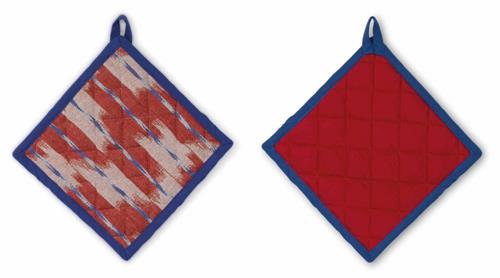 KELA Štvorcová chňapka ETHNO 100% bavlna červená 20x20cm
