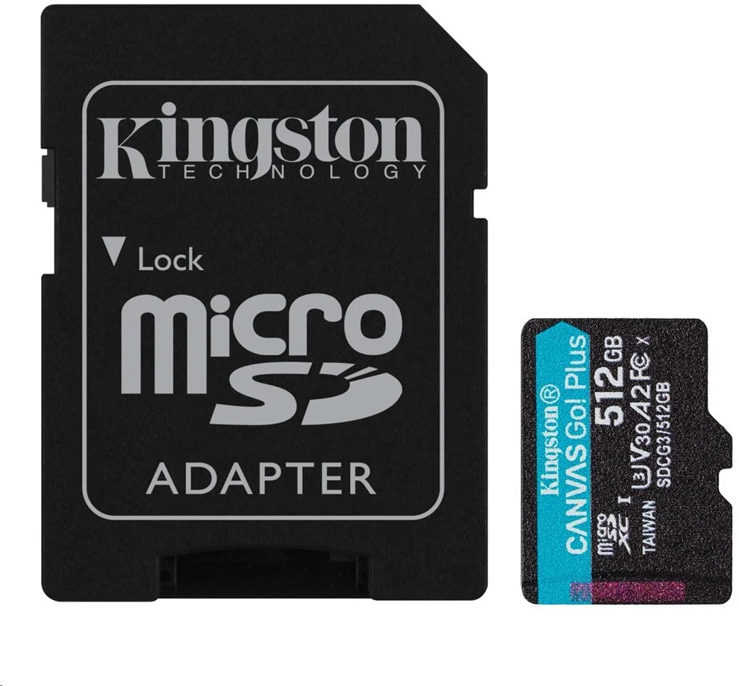 Kingston micro SDXC 512GB Canvas Go! Plus + SD adaptér SDCG3/512GB
