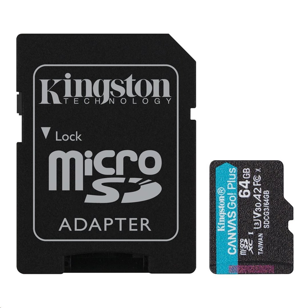 Карта памяти sdxc kingston canvas go plus 64 гб sdg3 64gb