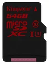 Kingston Micro SDXC 64GB (SDCA3/64GBSP) UHS-I Class 3 (čtení/zápis; 90/80MB/s)