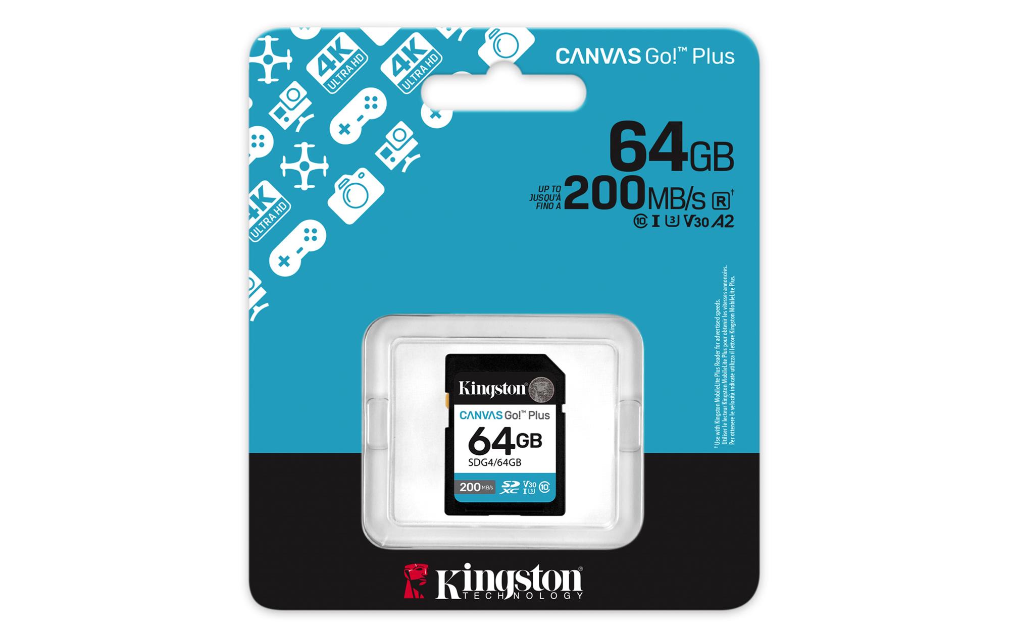 Kingston SDXC 64GB Canvas Go Plus