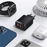 Kompaktný rýchlonabíjací adaptér Baseus 2x USB-A, 1x USB-C 30W čierny