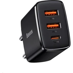 Kompaktný rýchlonabíjací adaptér Baseus 2x USB-A, 1x USB-C 30W čierny