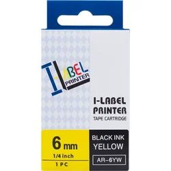 Kompatibilná páska PRINTLINE s Casio XR-6YW1 6 mm, 8 m, čierna tlač/žlté pozadie