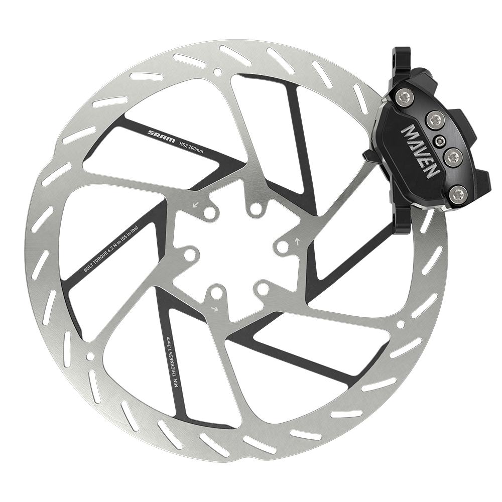 Kotoučová brzda SRAM Maven Silver - hliníková páčka, nerez šrouby - brzdový set přední