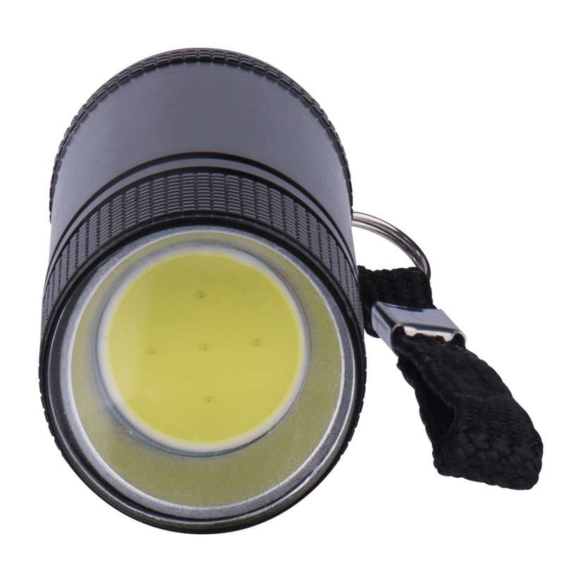 Kovová LED baterka, 3W COB LED, 3x AAA čierna