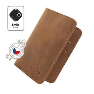 Kožená peňaženka FIXED Smile Wallet XL so smart trackerom FIXED Smile Motion, hnedá