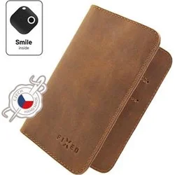 Kožená peňaženka FIXED Smile Wallet XL so smart trackerom FIXED Smile Motion, hnedá
