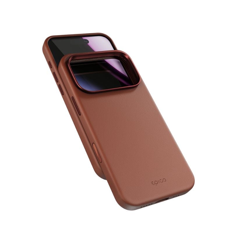 Kožené puzdro Epico Pro Mag+ | iPhone 17 Pro Max | hnedé | kompatibilné s Qi2 a MagSafe (ochrana ostrova fotoaparátu)
