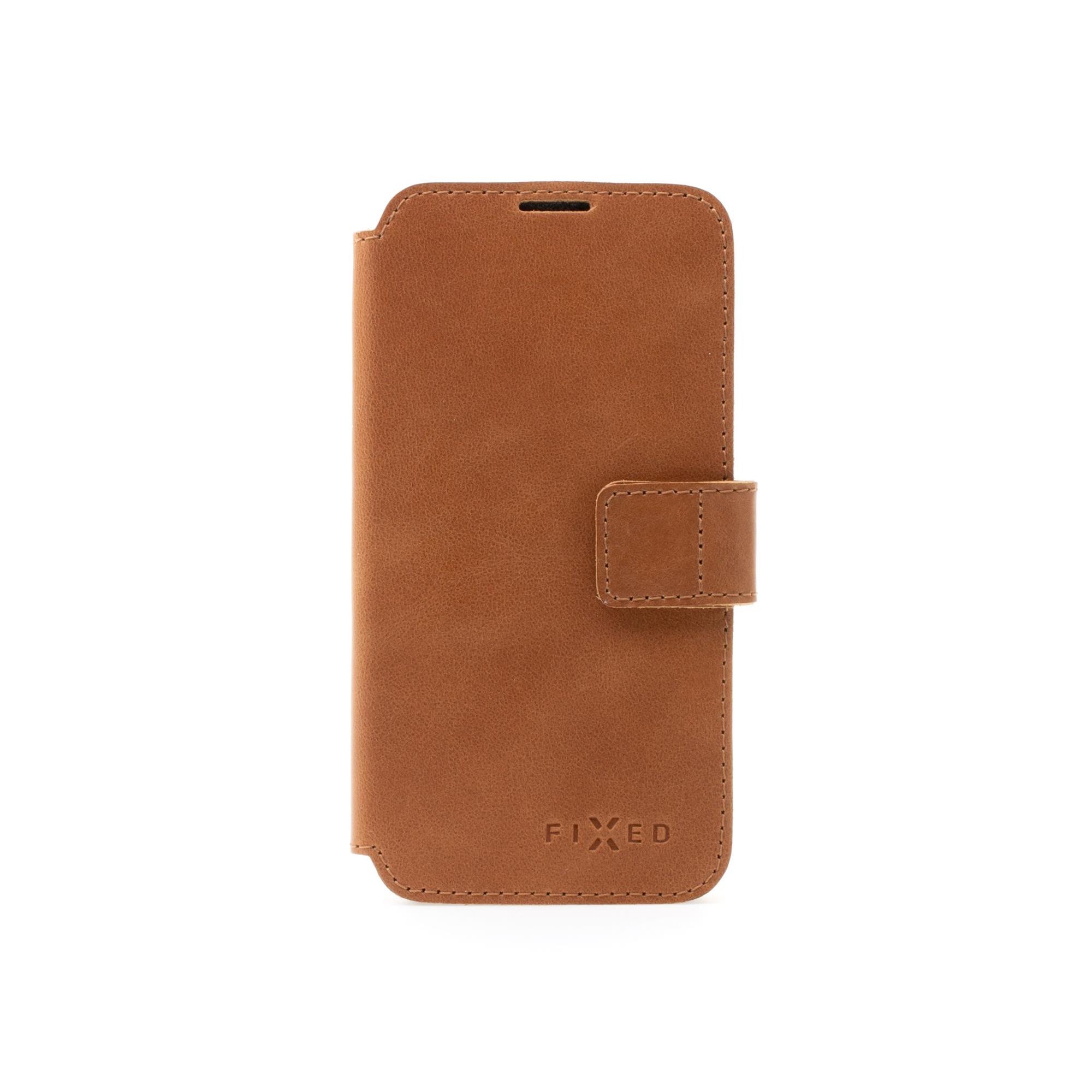 Kožené puzdro typu kniha FIXED ProFit pre Apple iPhone 12 Pro Max, hnedé