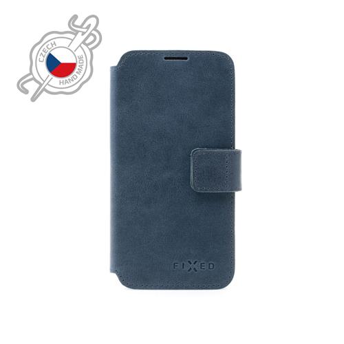 Kožené puzdro typu kniha FIXED ProFit pre Apple iPhone 12 Pro Max, modré