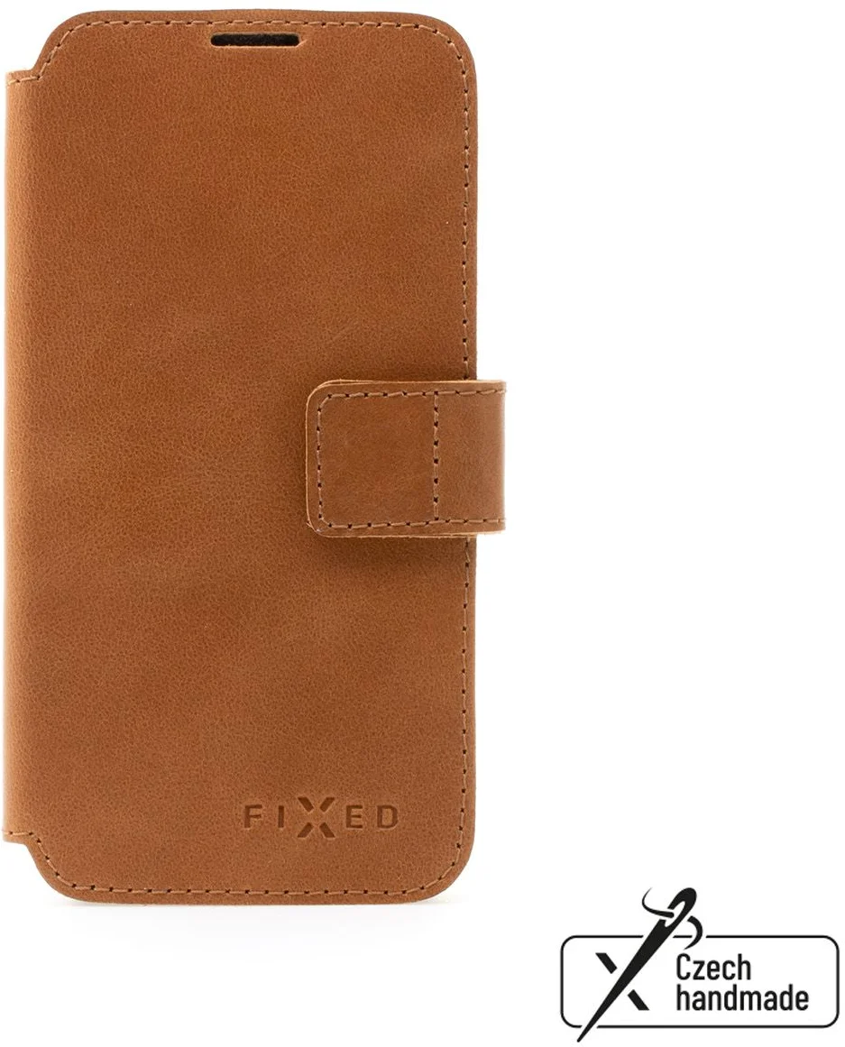 Kožené puzdro typu kniha FIXED ProFit pre Apple iPhone 14 Plus, hnedé