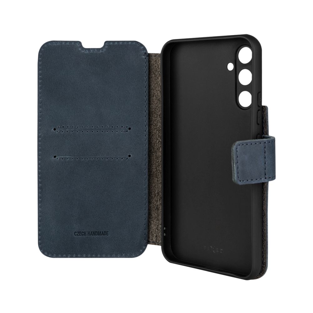 Kožené puzdro typu kniha FIXED ProFit pre Samsung Galaxy A34 5G, modré
