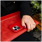 Kožený zadní kryt FIXED MagLeather s podporou MagSafe pro Apple iPhone 16 Pro Max, červený