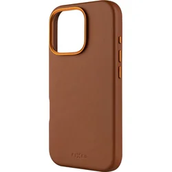 Kožený zadný kryt FIXED MagLeather s podporou MagSafe pre Apple iPhone 16 Pro, hnedý