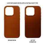 Kožený zadný kryt FIXED MagLeather s podporou MagSafe pre Apple iPhone 16 Pro Max, hnedý
