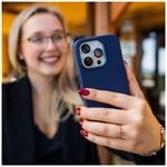 Kožený zadný kryt FIXED MagLeather s podporou MagSafe pre Apple iPhone 16e, modrý