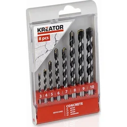 Kreator KRT012402 - 8 ks Vrtáků do betonu SET 3-10 mm