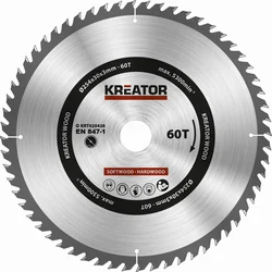 Kreator KRT020428 - Pilový kotúč na drevo 254 mm, 60T