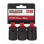 Kreator KRT095100 - 3ks nástrčných hlavic 17-19-21mm 1/2"