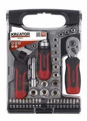 Kreator KRT500116 - Sada račňových kľúčov 40ks 1/4" , 3/8"