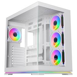 Krux skříň Atron ATX / 4x120 mm PWM ARGB fan / USB 2.0 / USB 3.0 / USB-C / panoramatická / bílá